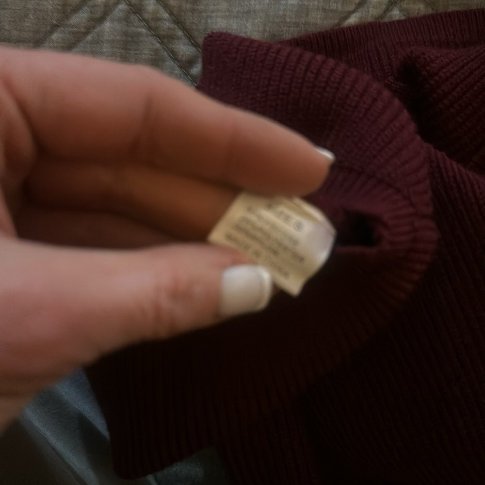 Elegant Burgundy Wrap Sweater Dress - Picture 7 of 7